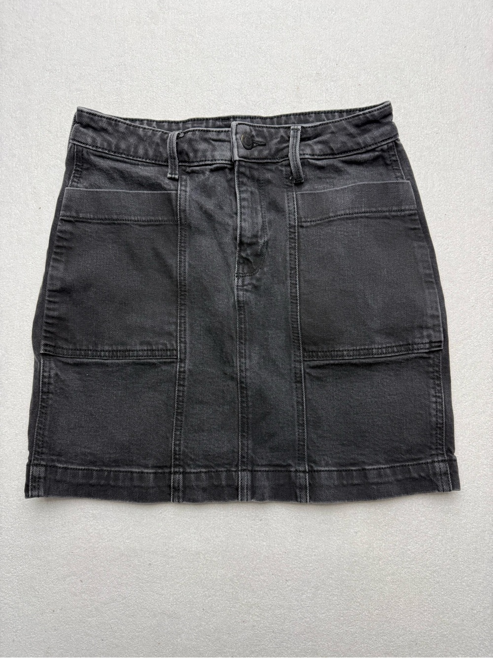 Old Navy Black Denim Patch-Pocket Mini Skirt